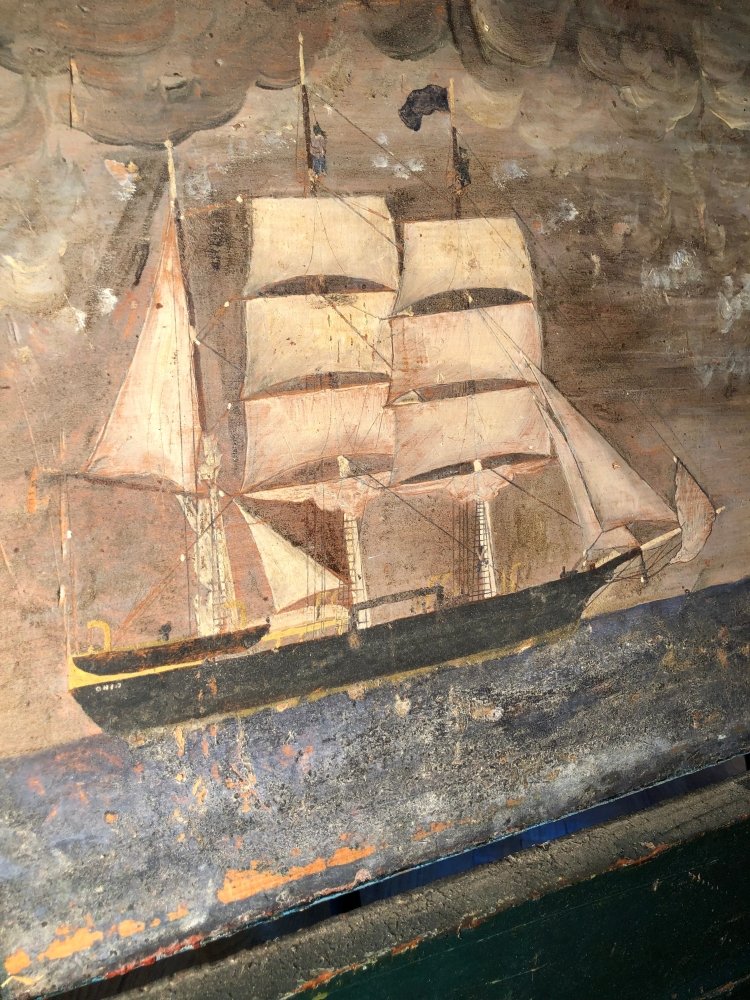 1830's Nantucket history sea chest - MARITIME ARTS GALLERY