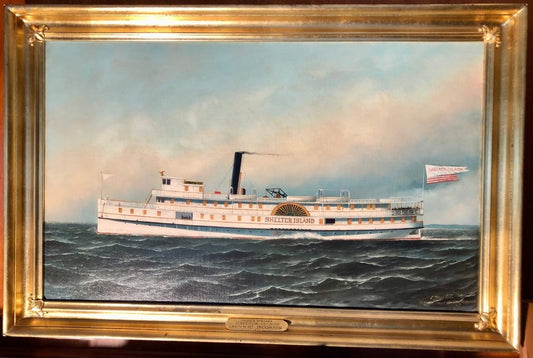 Antonio Jacobsen oil painting, Ship "Shelter Island" - MARITIME ARTS GALLERY