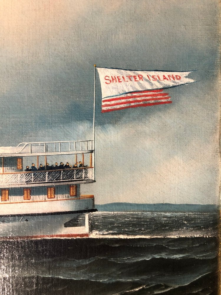 Antonio Jacobsen oil painting, Ship "Shelter Island" - MARITIME ARTS GALLERY