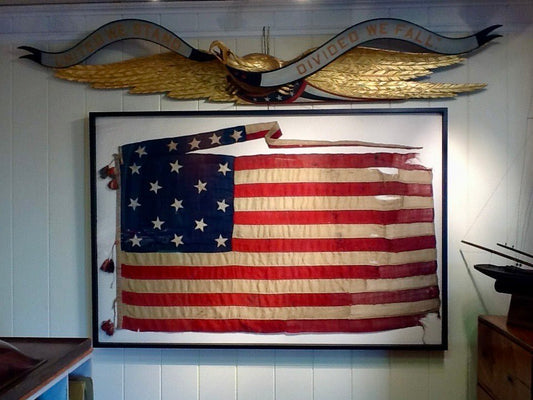 U.S. Naval flag with original John H. Bellamy Eagle - MARITIME ARTS GALLERY